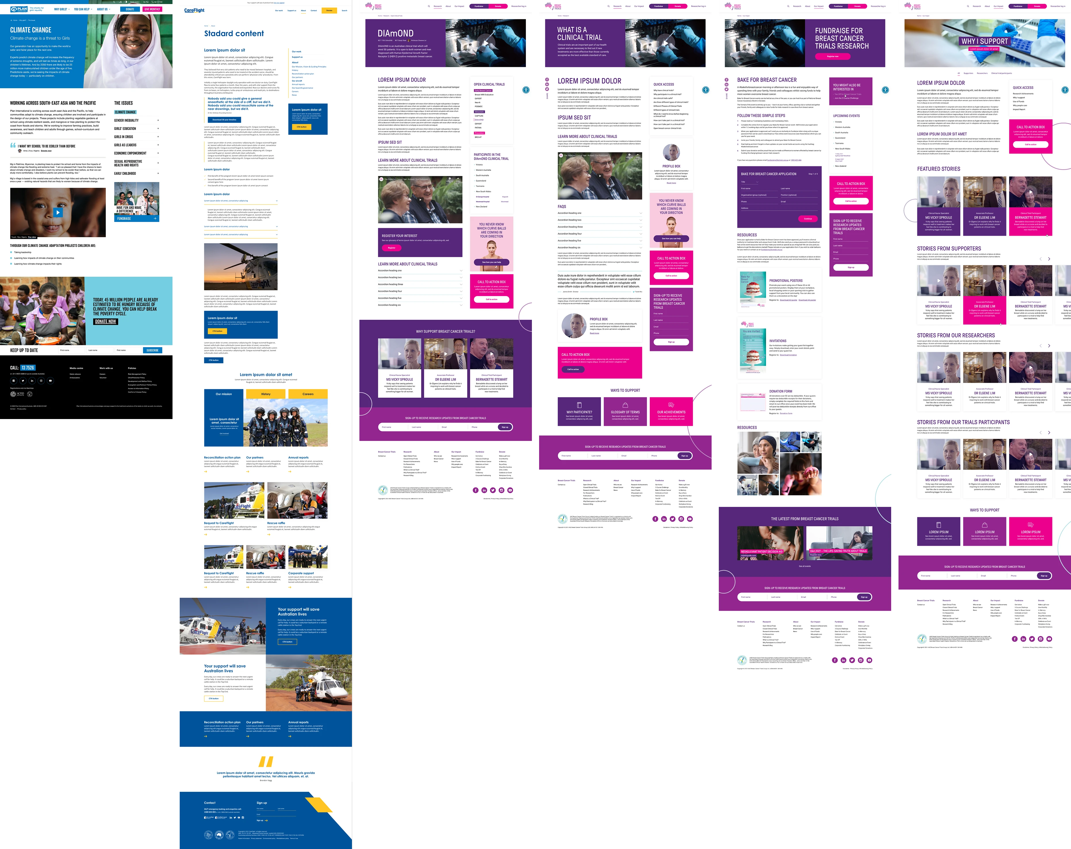 Flexible content page designs from the Marlin Communications portfolio